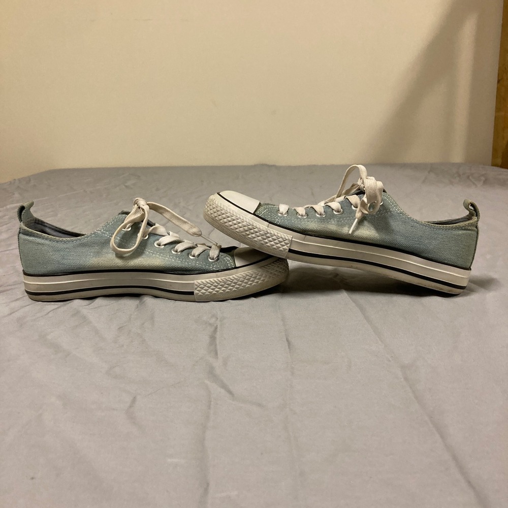 Pep Step Womens Light Wash Denim Distressed Low Top Sneakers Blue Size 7.5 - Picture 7 of 9